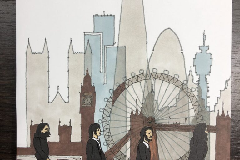 Abbey Road Meets Modern London: A Sketch Combining Past and Present