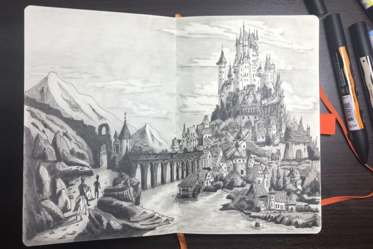 The Making of “Mountain Castle Haven” – A Sketch Journey